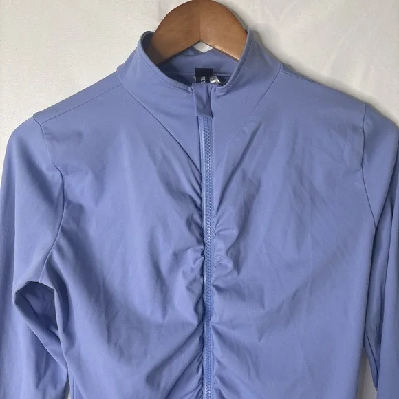 Pretty Little Thing Sport1 10 Violet Purple Sculpt Ruched Athletic Zip Jacket - Picture 4 of 12